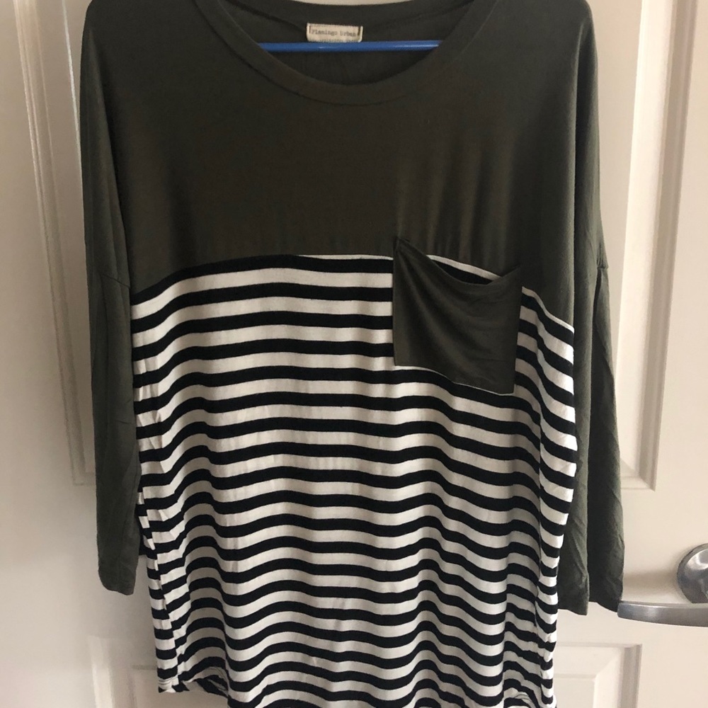 Green and striped tunic